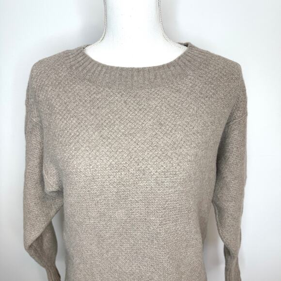 Everlane Recashmere Stoopwafel Crewneck Sweater In Heathered Sand Size Medium - Picture 4 of 13